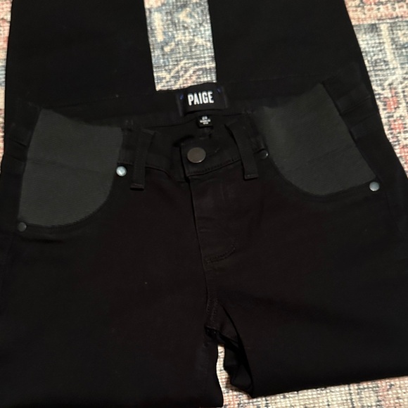 PAIGE Jet Black Skinny Jeans with stretchy panels Skyline Ankle Peg - Picture 1 of 7